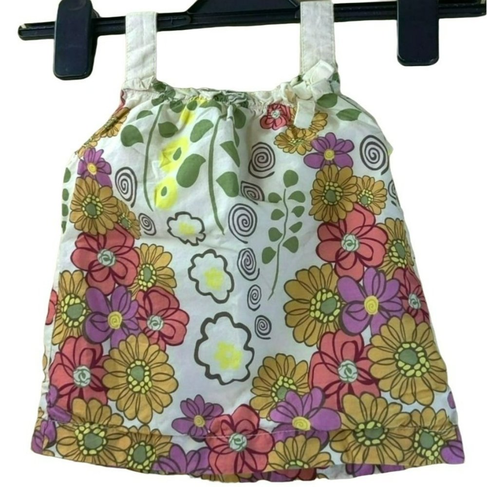 Genuine Kids from OshKosh Girls 18M 100% Cotton Bright Floral Lined Sundress